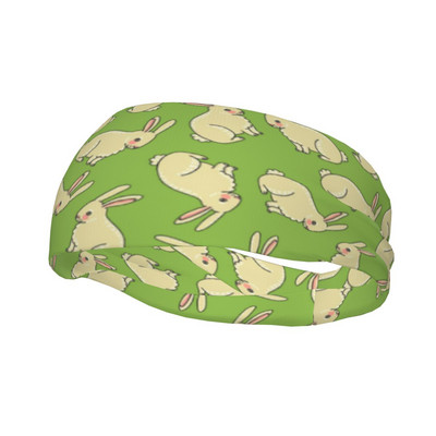 Σχέδιο κουνελιού Λευκός επίδεσμος ιδρώτας κεφαλής Χαριτωμένο ζώο για τα μαλλιά Fitness Sports Yoga Sweatband Αθλητική ασφάλεια για γυναίκες Άνδρες