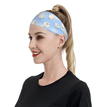 Άνευ ραφής Λευκό Πρόβατο Sweatband Stretch Outdoor Sport Sweat Headband for Unisex Headwear Animal Head Sweat Γιόγκα Hair Sweat Sweat