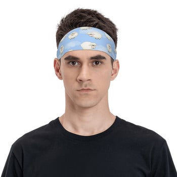 Άνευ ραφής Λευκό Πρόβατο Sweatband Stretch Outdoor Sport Sweat Headband for Unisex Headwear Animal Head Sweat Γιόγκα Hair Sweat Sweat