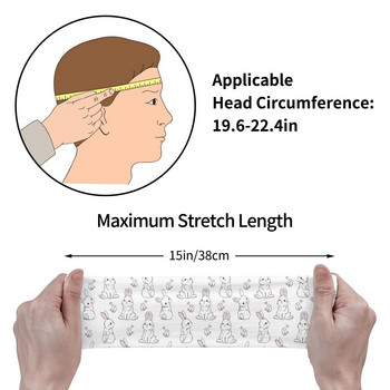 Rabbit White Men Sweatband Headband Stretch Elastic Workout Tennis Fitness Hair Band Ζώο