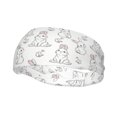 Rabbit White meeste higipael peapael, veniv elastne treening Tennis Fitness juuksepael Loomade side