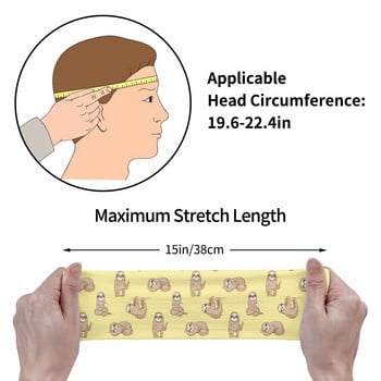 Sloth Pattern Headband Headwrap Animal Funny Hair Bands Cycling Yoga Sweatband Αθλητική ασφάλεια για γυναίκες