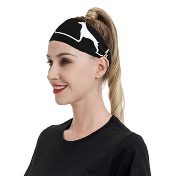 Heartbeat Doberman Cool Sweatbands Stretch Running Sweat Headbands Αντιολισθητικός επίδεσμος τρίχας σκύλου Γυμναστήριο Fitness Yoga Hair Sweat Bands