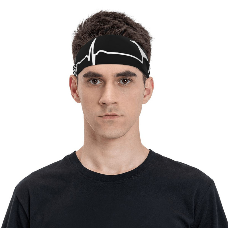 Heartbeat Doberman Cool Prakaito juostelės Ištemptos bėgimo prakaito galvos juostos Neslystančios šunų plaukų tvarsčiai Sporto salė Fitneso Joga Plaukų Prakaito juostos