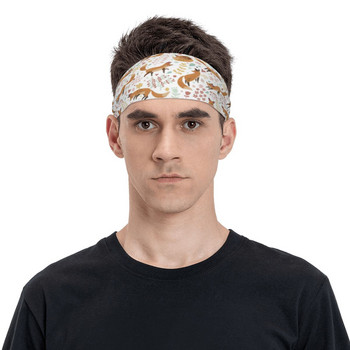 Fox Pattern Ανδρικό Sweatband Headband Αντιολισθητικό Fitness Αθλητικά Κορδέλες Μαλλιών Ζώο χαριτωμένο πλάσμα Headwrap