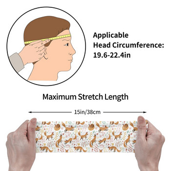 Fox Pattern Ανδρικό Sweatband Headband Αντιολισθητικό Fitness Αθλητικά Κορδέλες Μαλλιών Ζώο χαριτωμένο πλάσμα Headwrap