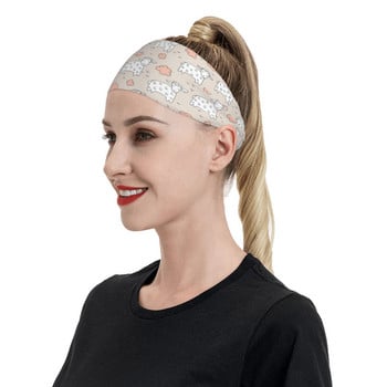 Αστεία ιδρώτα προβάτου Headband Headwear Ζώο Cute Hair Band Yoga Running Sweatband Αθλητική ασφάλεια για γυναίκες Άνδρες