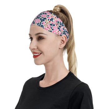 Cute Flower Women Sweatband Headband Stretch Ελαστική εξωτερική αθλητική ζώνη μαλλιών Floral μπάντες ιδρώτα