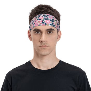 Cute Flower Women Sweatband Headband Stretch Ελαστική εξωτερική αθλητική ζώνη μαλλιών Floral μπάντες ιδρώτα