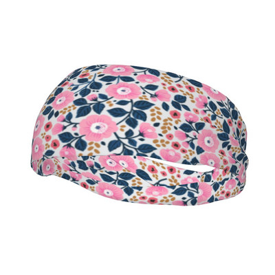 Cute Flower Women Sweatband Headband Stretch Ελαστική εξωτερική αθλητική ζώνη μαλλιών Floral μπάντες ιδρώτα