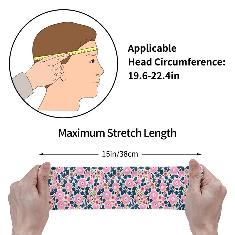 Cute Flower Women Sweatband Headband Stretch Ελαστική εξωτερική αθλητική ζώνη μαλλιών Floral μπάντες ιδρώτα