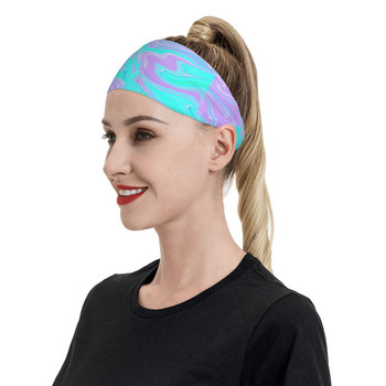 Ποδήλατο ποδήλατο Cerulean Lilac Tie Dye Stretch Sweat Headband Επίδεσμοι ιδρώτα κεφαλής Yoga Αντιολισθητικές μπάντες ιδρώτα για τα μαλλιά