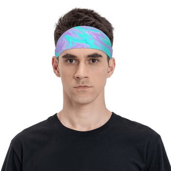 Ποδήλατο ποδήλατο Cerulean Lilac Tie Dye Stretch Sweat Headband Επίδεσμοι ιδρώτα κεφαλής Yoga Αντιολισθητικές μπάντες ιδρώτα για τα μαλλιά