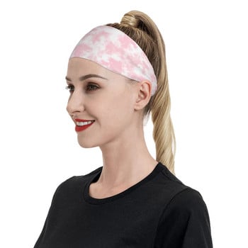 Tie Dye Workout Sweatband for Unisex Pink Wide Sweat Bands Heads Jogging Yoga Head Sweat Bandage Шапки Тюрбан за коса