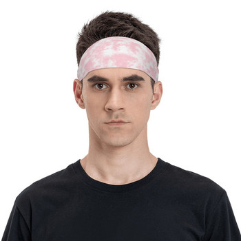 Tie Dye Workout Sweatband for Unisex Pink Wide Sweat Bands Heads Jogging Yoga Head Sweat Bandage Шапки Тюрбан за коса