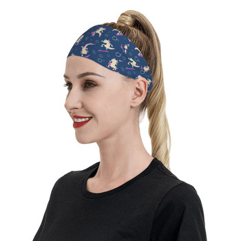 Axolotl Sweatbands Elastic Sport Safety Sweat Headband Headwrap Cute Kawaii Animal Hair Bandage Gym Fitness Yoga Hair Turban