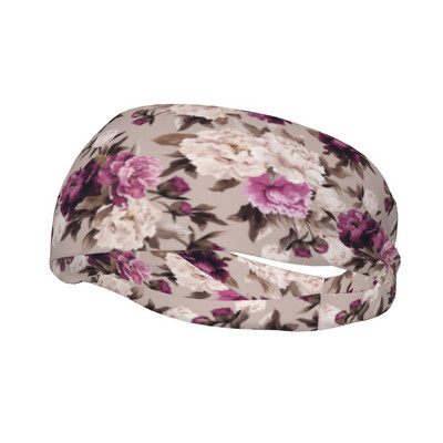 Τριαντάφυλλο λουλούδι Γυναικεία μπάντα αθλητική αντιολισθητική κεφαλή για εξωτερικούς χώρους αθλητικά κορδόνια για τα μαλλιά Floral Headwrap Sports Safety