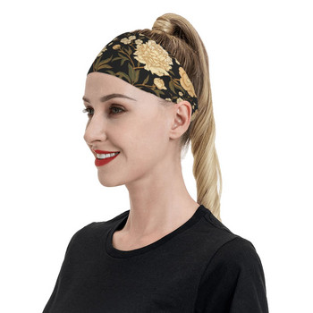 Flower Floral Peony Προπόνηση Sweatband Oriental Style Stretch Sweat Headbands Επίδεσμοι μαλλιών γιόγκα βόλεϊ Αντιολισθητικός ιμάντας