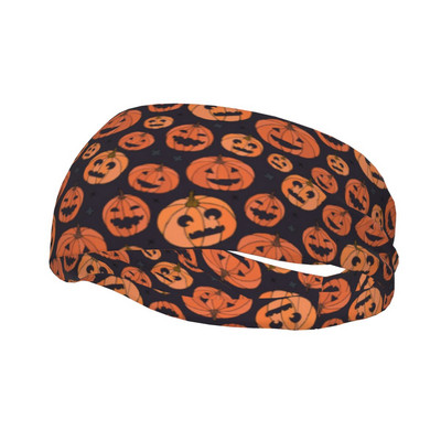 Happy Halloween Sports Headband Headwear Pumpkin Cartoon Hair Band Cycling Yoga Sports Sweatband Sports Safety for Men