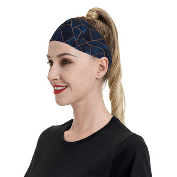 Navy Copper Geo Women Sweatband Sweat Headband Elasticity Fitness Sports Yoga Κορδέλα μαλλιών Nodic Geometric Headwear Sports Safety