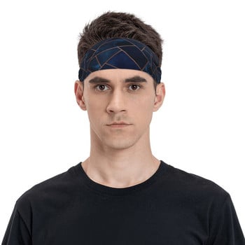 Navy Copper Geo Women Sweatband Sweat Headband Elasticity Fitness Sports Yoga Κορδέλα μαλλιών Nodic Geometric Headwear Sports Safety