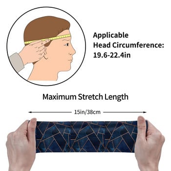 Navy Copper Geo Women Sweatband Sweat Headband Elasticity Fitness Sports Yoga Κορδέλα μαλλιών Nodic Geometric Headwear Sports Safety