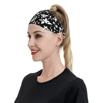 Ρετρό λουλούδι ανδρική μπάντα ιδρώτα Headband Ελαστική εξωτερική αθλητική ζώνη μαλλιών Floral Headwrap Sports Safety