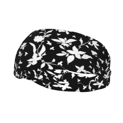 Retro gėlių vyrų prakaito juosta, prakaituota galvos juosta Elastinė lauko sportinė plaukų juosta Gėlėta galvos apdangalas Sporto sauga