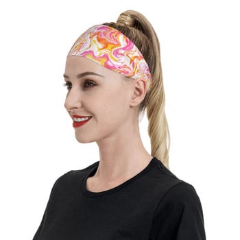 Tie Dye Men Sweatband Headband Stretch Workout Tennis Fitness Κορδόνι μαλλιών Ροζ κίτρινο μαρμάρινο κεφάλι ιδρώτας Αθλητική ασφάλεια