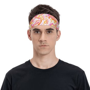 Tie Dye Men Sweatband Headband Stretch Workout Tennis Fitness Κορδόνι μαλλιών Ροζ κίτρινο μαρμάρινο κεφάλι ιδρώτας Αθλητική ασφάλεια