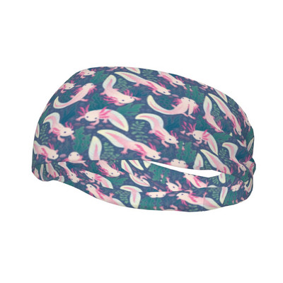 Axolotl Sweatband Soft Trent Prakaito galvos juostos, skirtos Unisex galvos apdangalams Kawaii Salamander plaukų tvarsčiai Gym Fitness Hair Prakaito juosta