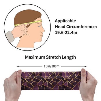 Αθλητικά καλύμματα κεφαλής Plum Gold Stone Retro Nodic Geometric Hair Band Jog Running Sweatband Sports Safety για γυναίκες Άνδρες