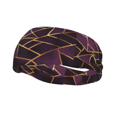 Plum Gold Stone Sportska traka za glavu Pokrivala za glavu Retro nodic geometrijska gumica za kosu Traka za trčanje Sportska sigurnost za žene i muškarce