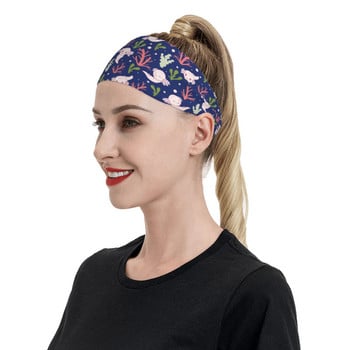 Χαριτωμένο Axolotl Women Sweatband Sports Headband Stretch Elastic Tennis Hair Bands Gym Fish Aquatic Animal Headwrap