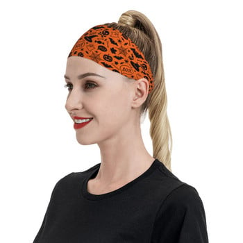 Halloween Cartoon Sweatbands Stretch Outdoor Sport Sweat Headbands Headwear Headwear Κολοκύθα Skull Hair Επίδεσμοι Γυμναστήριο Γυμναστήριο Hair Turban