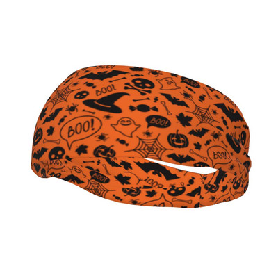 Halloween Cartoon Sweatbands Stretch Outdoor Sport Sweat Headbands Headwear Headwear Κολοκύθα Skull Hair Επίδεσμοι Γυμναστήριο Γυμναστήριο Hair Turban