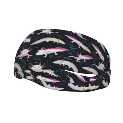 Cute Axolotl Workout Sweatband Salamander Ζώο Elastic Sweat Headband Gym Fitness Yoga Hair Επίδεσμος Headwrap Hair Turban