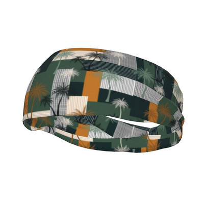 Havajų stiliaus lapų sportinė galvos juosta plaukų juosta Joga bėgimo prakaito juosta Sportinė sauga moterims, vyrams