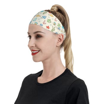 Octopus Sea Animal Women Sweatband Sports Headband Stretch Ελαστική εξωτερική αθλητική ζώνη μαλλιών Headwear Sports Safety