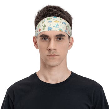 Octopus Sea Animal Women Sweatband Sports Headband Stretch Ελαστική εξωτερική αθλητική ζώνη μαλλιών Headwear Sports Safety