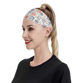 Κορδέλες αγκύρωσης Stretch Safety Sweat Headbands για γυναίκες Άντρες Marine Knots Head Sweat Bandage Jogging Yoga Hair Sweat Sweat Band