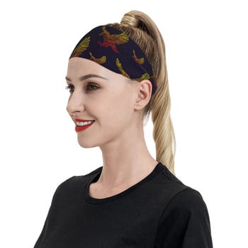 Bird Eagle Animal Headband Sweat Bands Golden Hair band Yoga Running Sweatband Αθλητική ασφάλεια για γυναίκες Άνδρες