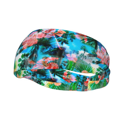 Spalvingos Havajų Style Lapų Treniruotės Prakaito juostelės Vyrams Prakaito tvarsčiai Tenisas Fitnesas Galvos Prakaito Tvarsčiai Neslystantys Plaukai Prakaito juosta