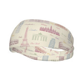 Eifelio bokšto voko prakaito juosta Elastinės atletiškos prakaito galvos juostos, skirtos Unisex neslystančios plaukų tvarsčiai Sporto salė fitneso jogos plaukų turbanas