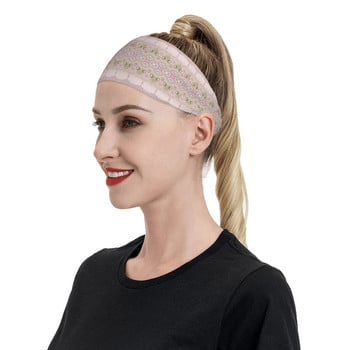 Boho Pink Floral Bohemian Athletic Sweatbands for Unisex Sweat Headbands Tennis Fitness Head Sweat Bandage Headwear Hair Turban