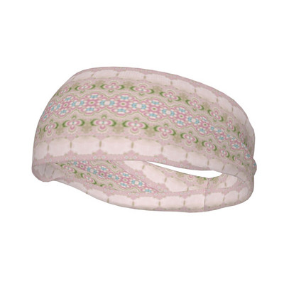 Boho rožinės gėlėtos bohemiškos sportinės juostelės, skirtos unisex prakaitui.