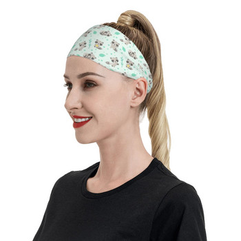 Raccoon Bike Cycling Sweatband Cartoon Cute Sweat Headbands Tennis Gym Fitness Head Sweat Band Αντιολισθητικές μπάντες ιδρώτα για τα μαλλιά