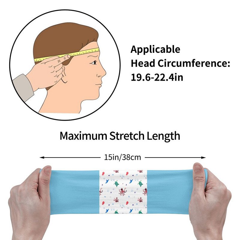 Octopus Sea Animal Bike Cycling Sweatbands Ελαστική ιδρώτα Headbands Γιόγκα βόλεϊ Head Sweat Επίδεσμος Headwrap Hair Sweat Bands