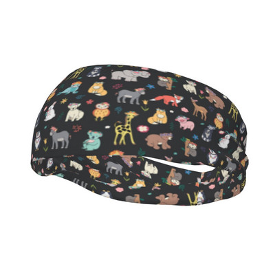 Raccoon Cartoon Cute Bike Cycling Sweatband για γυναίκες Άνδρες Ζώο Stretch Sweat Headband Επίδεσμοι μαλλιών γιόγκα Headwrap Hairband