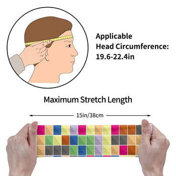 Abstract Squares Sweatband Stretch Running Sweat Headbands for Unisex Αντιολισθητικά πολύχρωμοι επίδεσμοι μαλλιών Γυμναστική ζώνη ιδρώτα μαλλιών